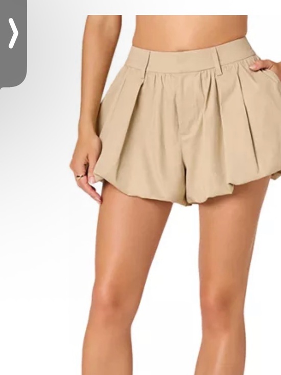 AFRM Pants - AFRM WHITE Bubble hem cotton shorts